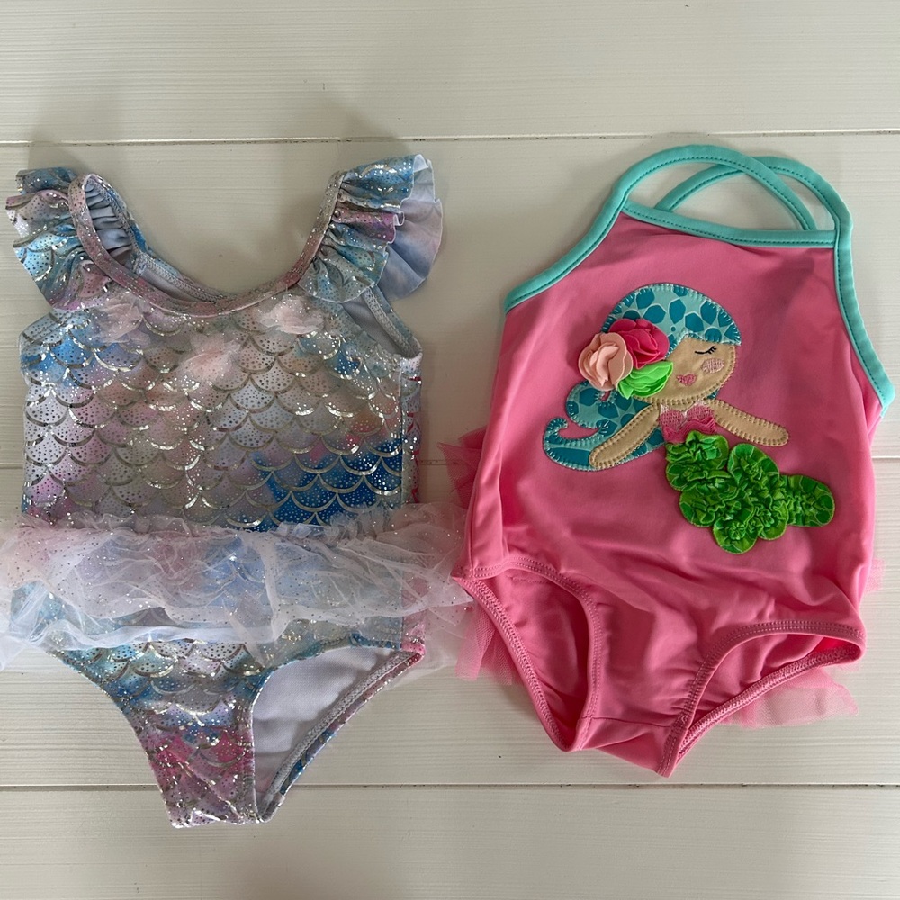 Baby Mermaid and Pink Swimsuit Set